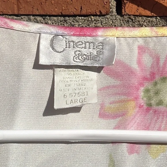 Vintage Cinema Etoile Floral Pattern Pastel Colors Robe Duster - Picture 3 of 10